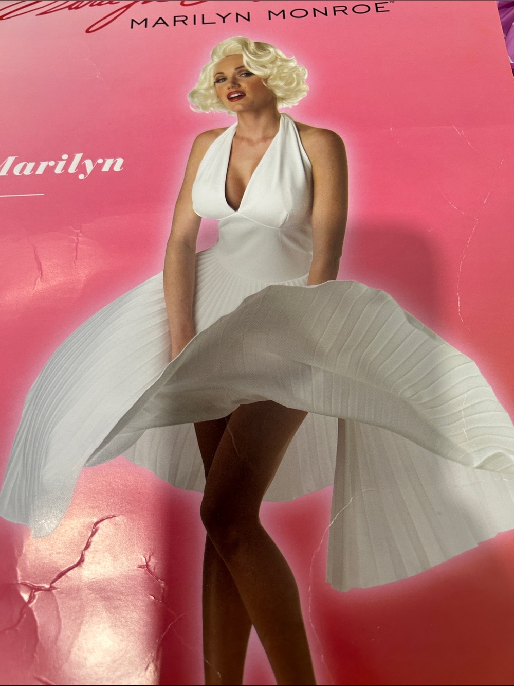 Marilyn Monroe White Strapless Pleated Halter Dress Costume size medium - Picture 2 of 8